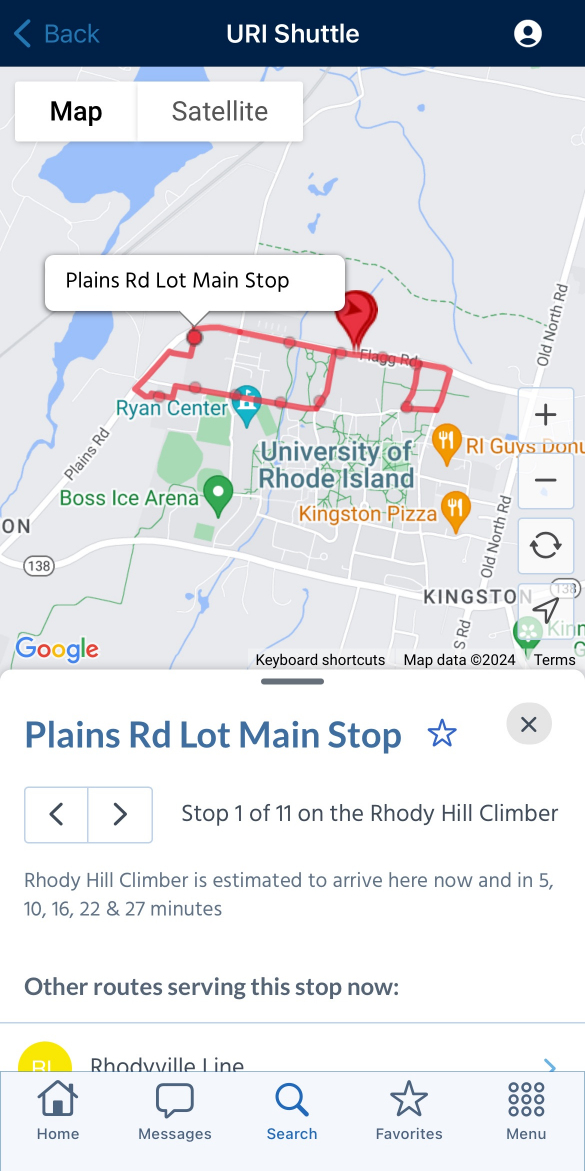 Map-based modules (such as Map and Transit) feature a new drawer-based UI